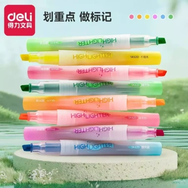 Bút highlight Deli dạ quang pastel 6 chiếc – màu nhẹ, giảm giá còn 24.000 VNĐ 2