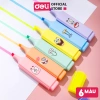 Bút highlight Deli EU375 set 6 màu, mực nhiều, họa tiết dễ thương, giảm còn 14.000 VND