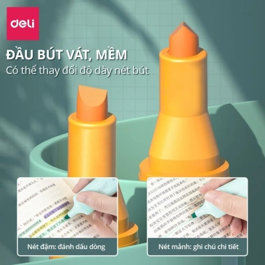 Bút highlight Deli EU375 set 6 màu, mực nhiều, họa tiết dễ thương, giảm còn 14.000 VND 3 Bút highlight Deli EU375 set 6 màu, mực nhiều, họa tiết dễ thương, giảm còn 14.000 VND 3
