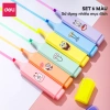 Bút highlight Deli EU375 set 6 màu, mực nhiều, họa tiết dễ thương, giảm còn 14.000 VND 5