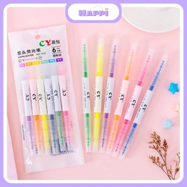 Bút Highlight Dòng Dạ Quang Nhiều Màu HAPPI - Nhanh Khô, Tiện Dụng, Giá 9.500₫