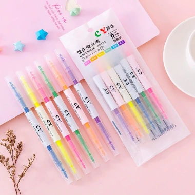 Bút Highlight Dòng Dạ Quang Nhiều Màu HAPPI - Nhanh Khô, Tiện Dụng, Giá 9.500₫