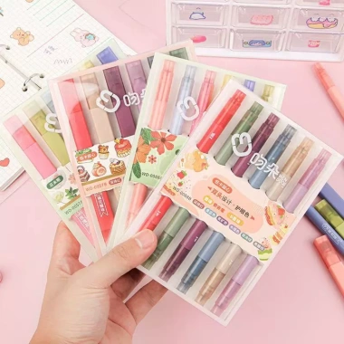Bút Highlight Hai Đầu Đa Năng - Mực Lớn An Toàn Cho Mắt, Hỗ Trợ Học Tập Hiệu Quả 23.090đ 3