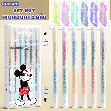 Bút Highlight Hai Đầu Pastel – Nhiều Màu, Mực Mềm Mịn, Chống Thấm, Rõ Nét, 54.000₫