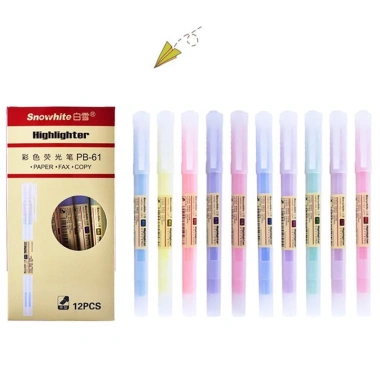 Bút highlight HI14 dạ quang đa màu, thân trong độc đáo, giá chỉ 12.000đ