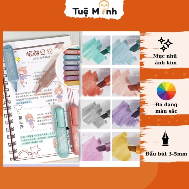 Bút highlight HI18 mực lấp lánh nhũ ánh kim, dung lượng cao, giảm còn 18.950₫