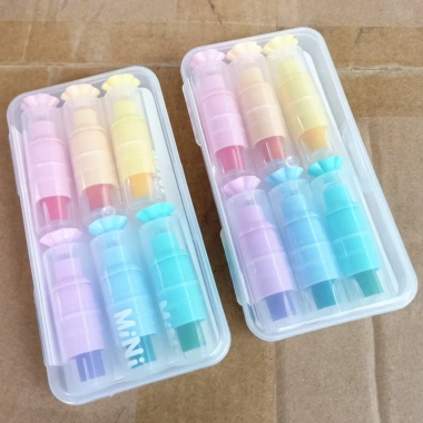 Bút Highlight Kẹo Ngọt B173 6 Dạ Quang, Đầu Xiên Màu, Viết Thoải Mái 44.000đ 4