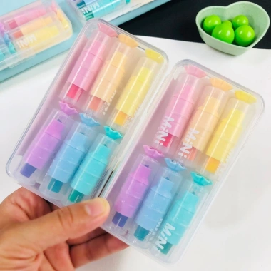 Bút Highlight Kẹo Ngọt B173 6 Dạ Quang, Đầu Xiên Màu, Viết Thoải Mái 44.000đ 5