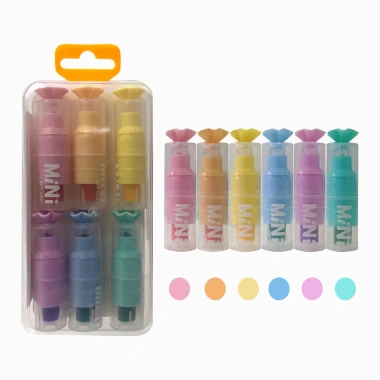 Bút Highlight Kẹo Ngọt B173 6 Dạ Quang, Đầu Xiên Màu, Viết Thoải Mái 44.000đ 6
