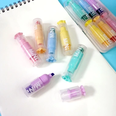 Bút Highlight Kẹo Ngọt B173 6 Dạ Quang, Đầu Xiên Màu, Viết Thoải Mái 44.000đ 8