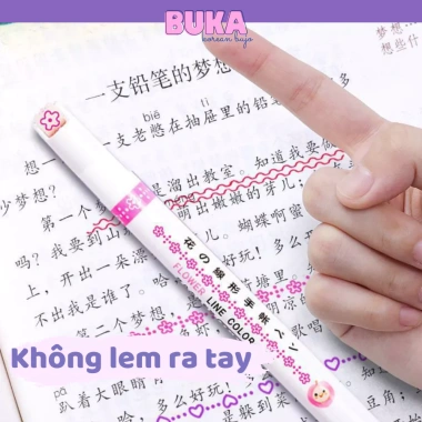 Bút Highlight lăn nhanh khô, họa bông hoa & ngôi sao - đa màu, giá 28.000₫ 5