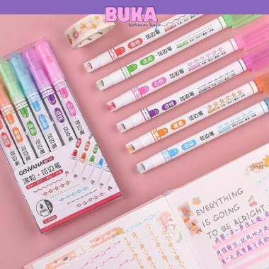 Bút Highlight lăn nhanh khô, họa bông hoa & ngôi sao - đa màu, giá 28.000₫ 9