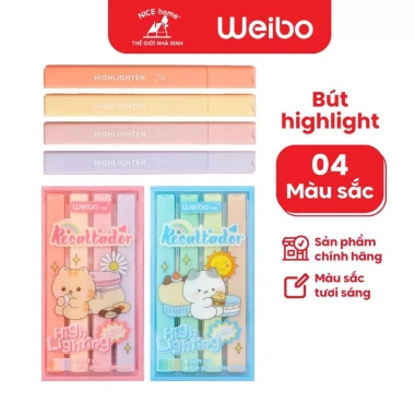 Bút Highlight Mini Weibo họa tiết dễ thương, đa màu – Phù hợp học sinh, giá chỉ 40.460₫ 7