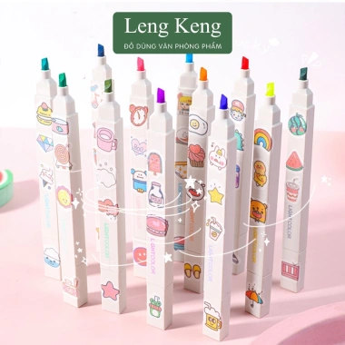 Bút highlight pastel 2 đầu Leng Keng Đánh dấu nhớ dòng, kèm sticker, giảm giá 28.000₫ 5 Bút highlight pastel 2 đầu Leng Keng Đánh dấu nhớ dòng, kèm sticker, giảm giá 28.000₫ 5