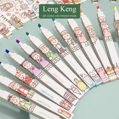 Bút highlight pastel 2 đầu Leng Keng Đánh dấu nhớ dòng, kèm sticker, giảm giá 28.000₫ 7 Bút highlight pastel 2 đầu Leng Keng Đánh dấu nhớ dòng, kèm sticker, giảm giá 28.000₫ 7