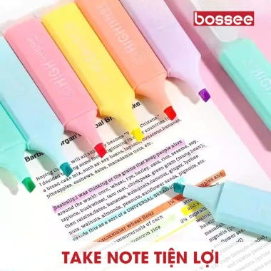 Bút Highlight Pastel 6 Màu Bossee - Đánh Dấu Dạ Quang, Giá 32.000, Dành cho Học Sinh & Văn Phòng 3