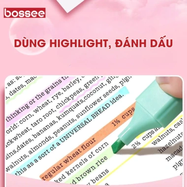Bút Highlight Pastel 6 Màu Bossee - Đánh Dấu Dạ Quang, Giá 32.000, Dành cho Học Sinh & Văn Phòng 7
