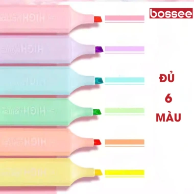 Bút Highlight Pastel 6 Màu Bossee - Đánh Dấu Dạ Quang, Giá 32.000, Dành cho Học Sinh & Văn Phòng 8