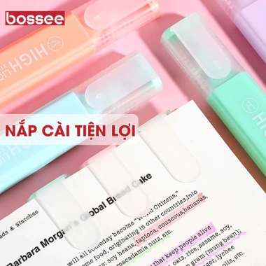 Bút Highlight Pastel 6 Màu Bossee - Đánh Dấu Dạ Quang, Giá 32.000, Dành cho Học Sinh & Văn Phòng 9