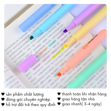 Bút Highlight Pastel 8 Cây - Bộ Nhớ Dòng Đánh Dấu Tiện Lợi, Bò Sữa VPHL18, Giá 14.000₫ (Giá gốc 18.060₫)