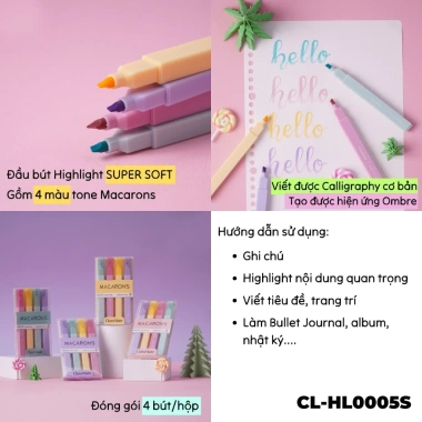 Bút Highlight Pastel Classmate Đầu Siêu Mềm CL-HL5S - Đa Năng Viết Calligraphy, Nhớ, Tiêu Đề, Giá 49.900₫ 6 Bút Highlight Pastel Classmate Đầu Siêu Mềm CL-HL5S - Đa Năng Viết Calligraphy, Nhớ, Tiêu Đề, Giá 49.900₫ 6