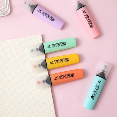 Bút Highlight Pastel Set 6 - Bút Nhớ Màu Dẹt Dịu, Bảo Vệ Mắt, Giá 22.500₫