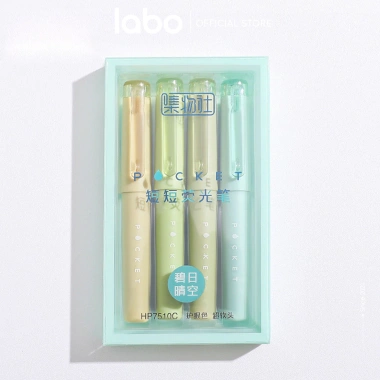 Bút Highlight Pocket Mini 4 màu pastel, viết mượt không lem, kèm hộp, phù hợp học tập & trang trí - giá 51.000₫ 3