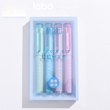 Bút Highlight Pocket Mini 4 màu pastel, viết mượt không lem, kèm hộp, phù hợp học tập & trang trí - giá 51.000₫ 4