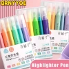 Bút Highlight QRNYYOE Morandi Macaron Dung Tích Lớn, Thiết Kế Tam Giác Chống Mỏi Tay, An Toàn Mắt Học Tập 35.750 VND