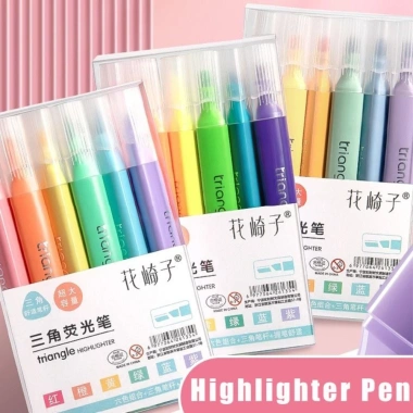 Bút Highlight QRNYYOE Morandi Macaron Dung Tích Lớn, Thiết Kế Tam Giác Chống Mỏi Tay, An Toàn Mắt Học Tập 35.750 VND 3