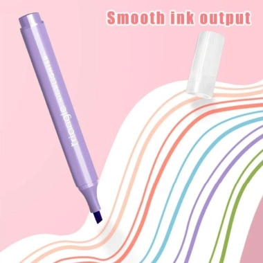 Bút Highlight QRNYYOE Morandi Macaron Dung Tích Lớn, Thiết Kế Tam Giác Chống Mỏi Tay, An Toàn Mắt Học Tập 35.750 VND 7