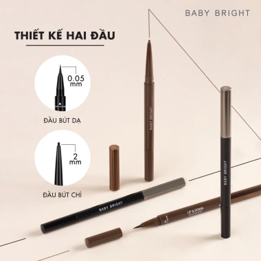 Bút Kẻ Mắt 2 Đầu Siêu Mảnh Baby Bright Duo 2 Màu 0.1g và 0.35g Giá 99.000 VND