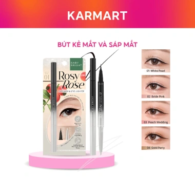 Bút kẻ mắt Baby Bright Rosy Rose 0.3ml + sáp mắt 0.2g - Đánh mắt rạng rỡ, dịu nhẹ, giá 89.000đ