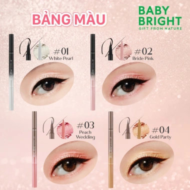Bút kẻ mắt Baby Bright Rosy Rose 0.3ml + sáp mắt 0.2g - Đánh mắt rạng rỡ, dịu nhẹ, giá 89.000đ