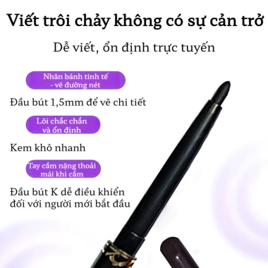Bút Kẻ Mắt Gel Tự Động Dành Cho Người Mới Bắt Đầu - Chống Thấm Nước, Mồ Hôi, Lâu Trôi - Giá 66.700 VND 4