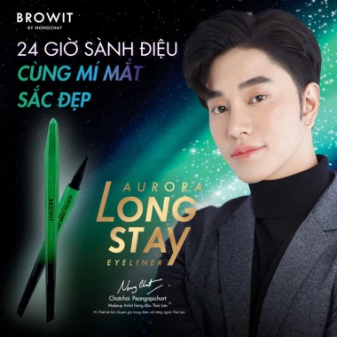 Bút Kẻ Mắt Lâu Trôi Aurora Long Stay 0.5g Siêu Mảnh, Không Vón Cục, Giá 129.000 VND (Giảm từ 163.830 VND)