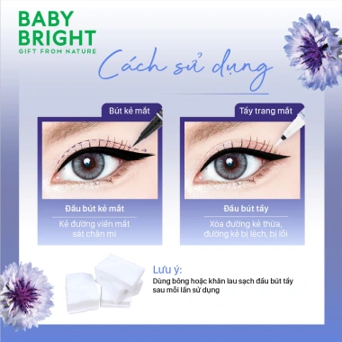 Bút Kẻ Mắt và Tẩy Trang 2 trong 1 Baby Bright Cornflower 0.5ml - Giá chỉ 129.000 VND 3 Bút Kẻ Mắt và Tẩy Trang 2 trong 1 Baby Bright Cornflower 0.5ml - Giá chỉ 129.000 VND 3