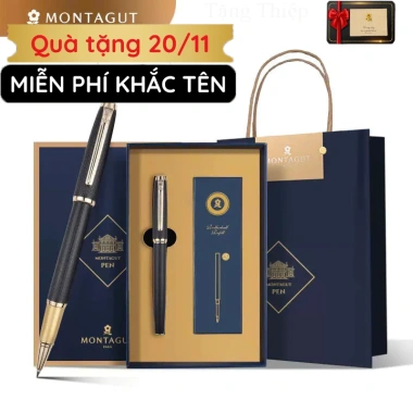 Bút khắc Montagut vân chìm kim loại - Quà tặng cô giáo, giá ưu đãi 450.000₫ 2