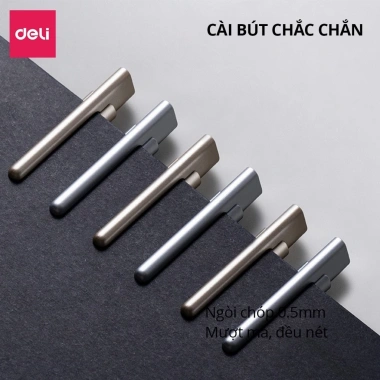 Bút ký cao cấp Deli gel mực đen ngòi 0.5mm - Viết êm, khô nhanh, giá chỉ 39.000₫