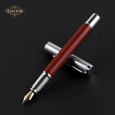 Bút ký cao cấp thép và thân gỗ, tặng hộp, túi, ngòi, lọ mực 15ml - Giá 275.000 VND