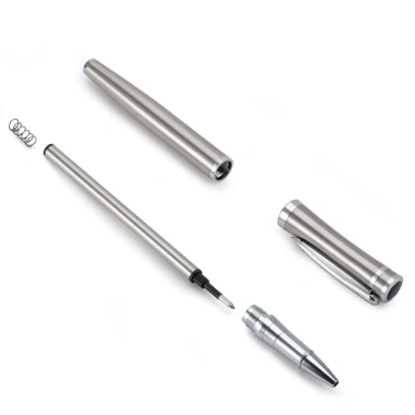 Bút ký mực gel 0.7mm kim loại ánh thép trắng đen B3.035 – Giá 89.000, viết mượt, bền