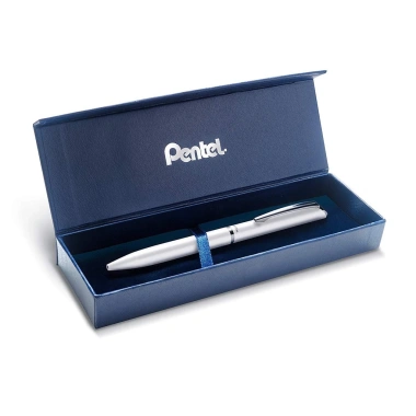 Bút ký Pentel BL207W-C 0.7mm mực gel xanh nắp vặn, vỏ trắng, hộp nhung đen - 417.100₫ 2