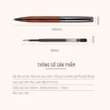 Bút ký vỏ gỗ tự nhiên & hợp kim VP02 - Sang trọng, quà tặng độc đáo, chỉ 98.000₫