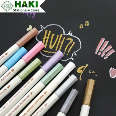 Bút lông nhũ Metallic HAKI B02 - Nhiều màu, viết calligraphy, trang trí bullet journal dễ thương, giá ưu đãi 7.883 VND 5