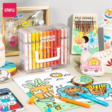 Bút Màu Acrylic Marker Roller Đầu Lông Mềm Deli 24/36/48/60 - Giá ưu đãi 295.000 Journal 6
