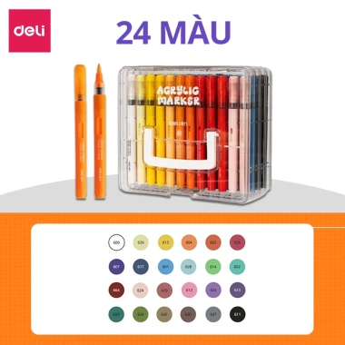 Bút Màu Acrylic Marker Roller Đầu Lông Mềm Deli 24/36/48/60 - Giá ưu đãi 295.000 Journal 8