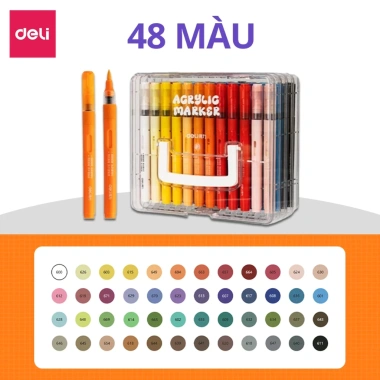 Bút Màu Acrylic Marker Roller Đầu Lông Mềm Deli 24/36/48/60 - Giá ưu đãi 295.000 Journal 10