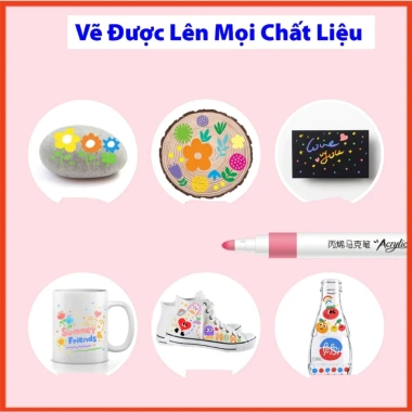 Bút Màu Acrylic Marker - Vẽ Chồng Màu, Màu Tươi Sáng, Trên Mọi Chất Liệu, 42.000₫ 2 Bút Màu Acrylic Marker - Vẽ Chồng Màu, Màu Tươi Sáng, Trên Mọi Chất Liệu, 42.000₫ 2