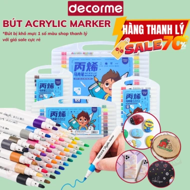 Bút Màu Acrylic Vẽ Đa Chất Liệu - Giá Ưu Đãi 39.000, Phù Hợp Đồ Chơi Mỹ Thuật 9