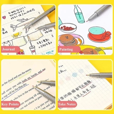 Bút Màu Fineliner 12 Cây 0.4mm - Vẽ, Bullet Journal, Manga, Ghi Chú, Doodle - Giá 34.000 VND